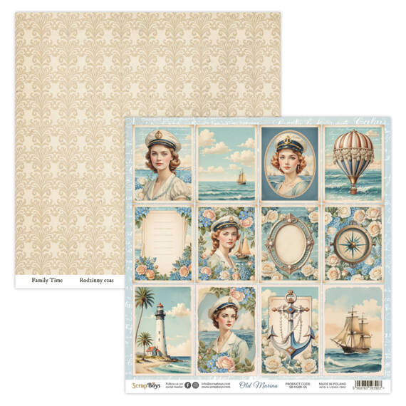 30x30cm doppelseitig Scrapbooking Papier - SCRAPBOYS - Old Marina 05