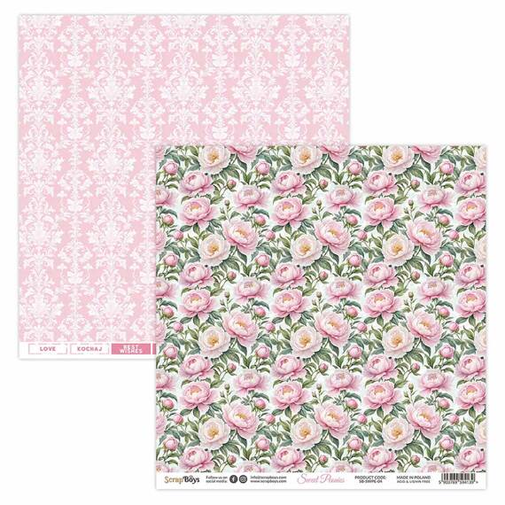 30x30cm doppelseitig Scrapbooking Papier - SCRAPBOYS - Sweet Peonies 04