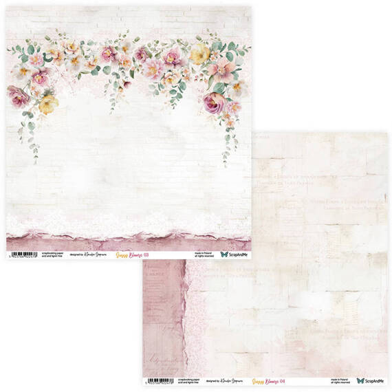 30x30cm doppelseitig Scrapbooking Papier - ScrapAndMe - Sunny Blooms 03/04