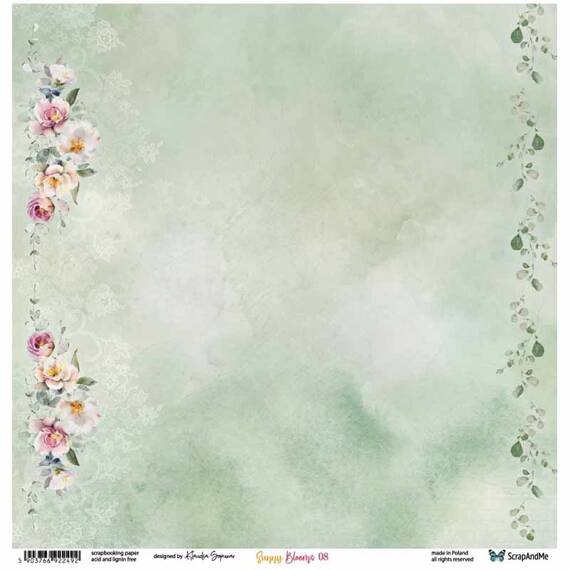 30x30cm doppelseitig Scrapbooking Papier - ScrapAndMe - Sunny Blooms 07/08