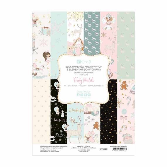 A4 Kreativpapierblock mit ausgeschnittenen Elementen - DP Craft - Frosty Pastels