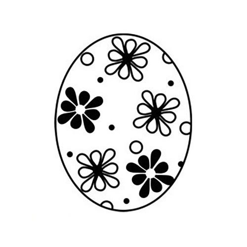 AGATAERIA - Transparent Stempel Motivstempel Clear Stamp - Easter egg ,Osterei 6 Blumen 