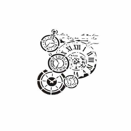 AGATERIA - Transparent Stempel Motivstempel, Background clocks, Uhren, Hintergrund