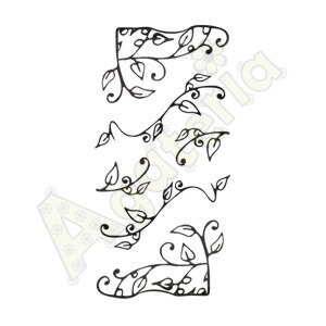 AGATERIA - Transparent Stempel Motivstempel Clear Stamp -Blatt-Ornamente 6 Elemente