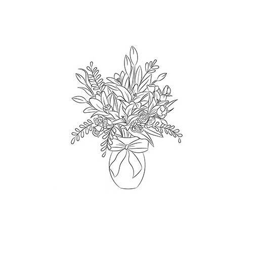 AGATERIA - Transparent Stempel Motivstempel Clear Stamp, Blumenstrauß in einer Vase