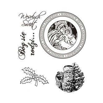 AGATERIA - Transparent Stempel Motivstempel Clear Stamp - Bóg się rodzi....Satz von Inschriften PL Weihnachten