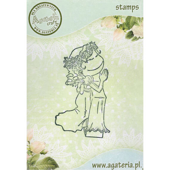 AGATERIA - Transparent Stempel Motivstempel Clear Stamp - Communion girl, Kommunionmädchen