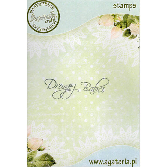 AGATERIA - Transparent Stempel Motivstempel Clear Stamp - Drogiej Babci - Untertitel PL