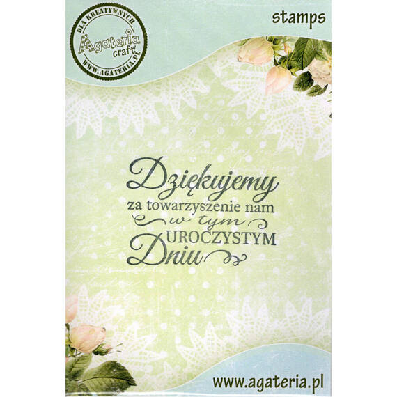 AGATERIA - Transparent Stempel Motivstempel Clear Stamp, Dziękujemy za towarzyszenie nam Untertitel PL