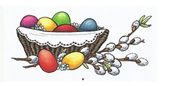 AGATERIA - Transparent Stempel Motivstempel Clear Stamp -Easter basket,  Osterkorb 