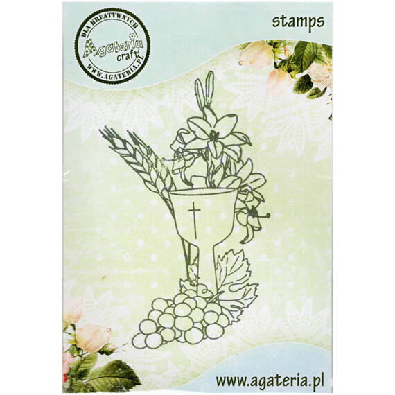 AGATERIA - Transparent Stempel Motivstempel Clear Stamp, Gastgeber mit Weinstöcken