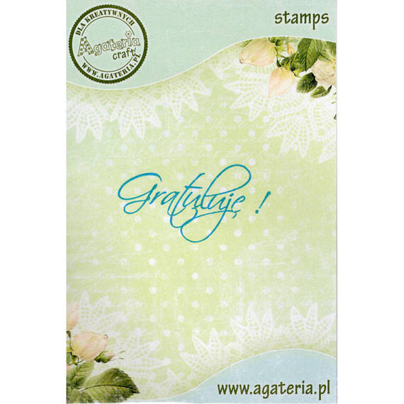 AGATERIA - Transparent Stempel Motivstempel Clear Stamp Gratulacje! - Untertitel PL