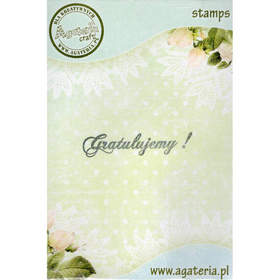 AGATERIA - Transparent Stempel Motivstempel Clear Stamp Gratulujemy!- Untertitel PL