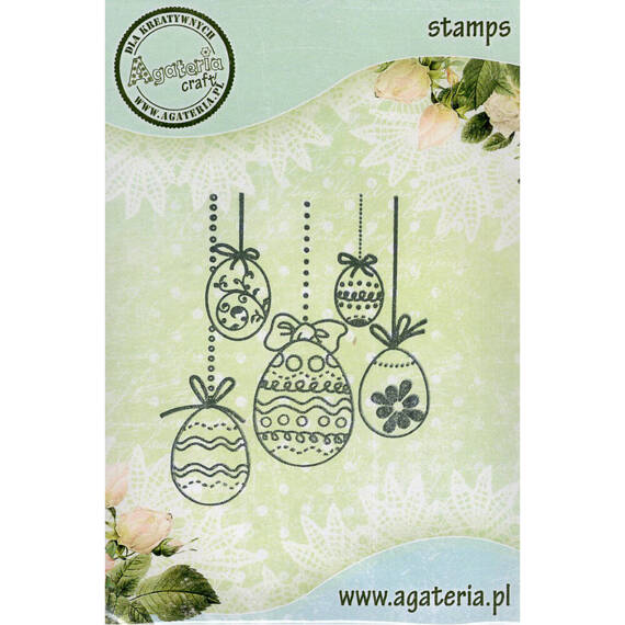 AGATERIA - Transparent Stempel Motivstempel Clear Stamp - Hanging Easter eggs, Hängende Ostereier 