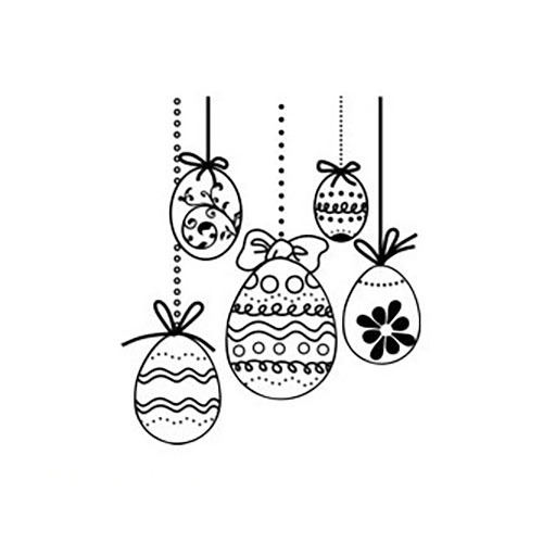 AGATERIA - Transparent Stempel Motivstempel Clear Stamp - Hanging Easter eggs, Hängende Ostereier 