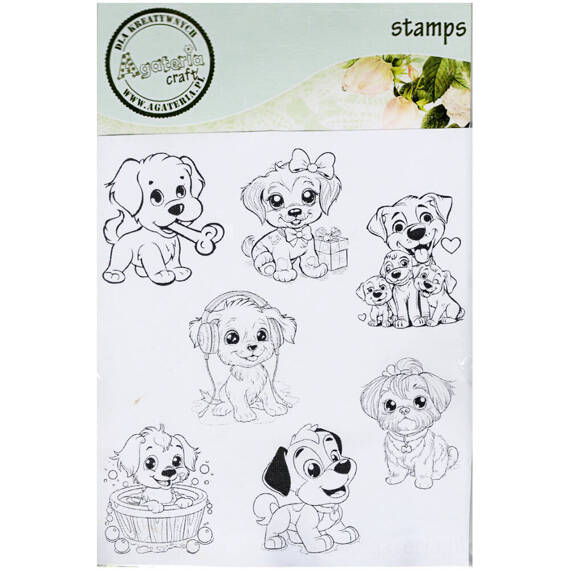 AGATERIA - Transparent Stempel Motivstempel Clear Stamp, Hundeset