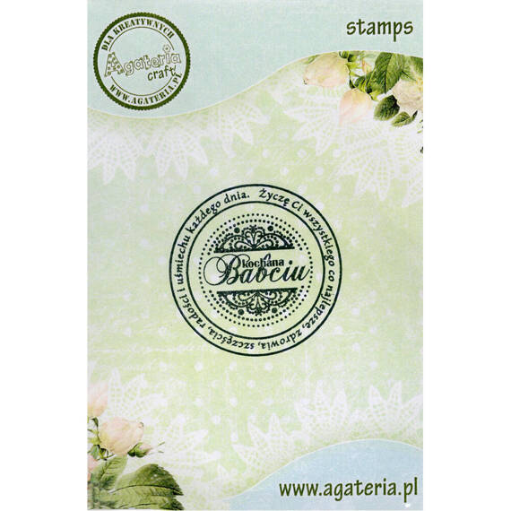 AGATERIA - Transparent Stempel Motivstempel Clear Stamp Kochana Babciu- Untertitel PL Rad, Rahmen