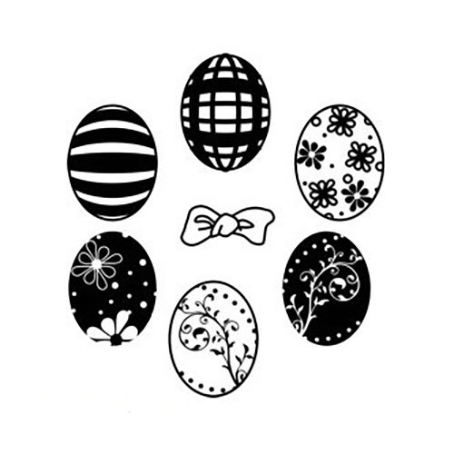 AGATERIA - Transparent Stempel Motivstempel Clear Stamp -Mini Easter eggs, Mini-Ostereier Satz mit 6 Stück