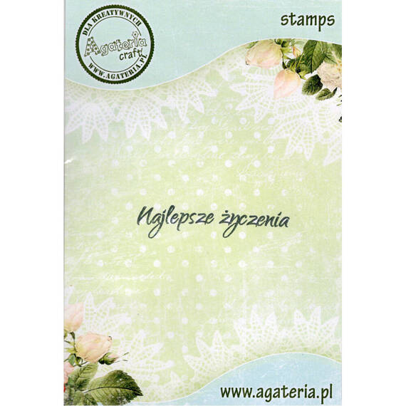 AGATERIA - Transparent Stempel Motivstempel Clear Stamp Najlepsze życzenia - Untertitel PL 