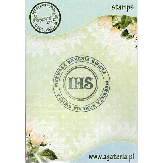 AGATERIA - Transparent Stempel Motivstempel Clear Stamp Pierwsza Komunia Święta IHS - Untertitel PL 