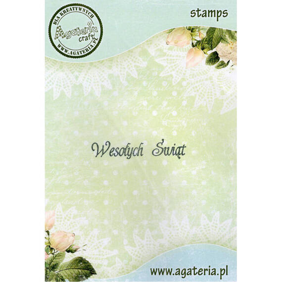 AGATERIA - Transparent Stempel Motivstempel Clear Stamp, Polnischer Untertitel: Wesołych Świąt 10