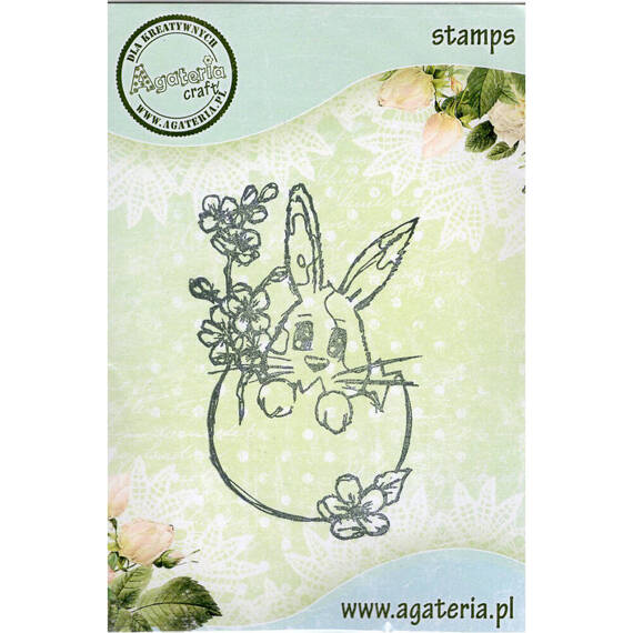 AGATERIA -Transparent Stempel Motivstempel Clear Stamp - Rabbit in the shell, Kaninchen in der Schale 