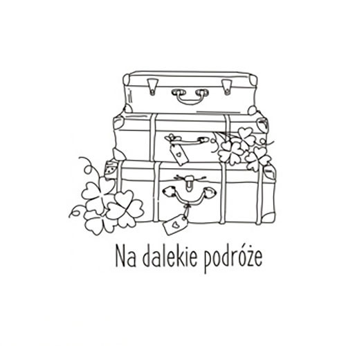 AGATERIA - Transparent Stempel Motivstempel Clear Stamp - Reisekoffer + Untertitel PL