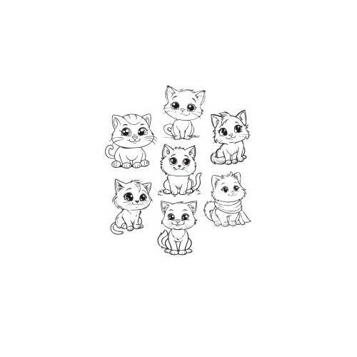 AGATERIA - Transparent Stempel Motivstempel Clear Stamp, Satz Katzen 