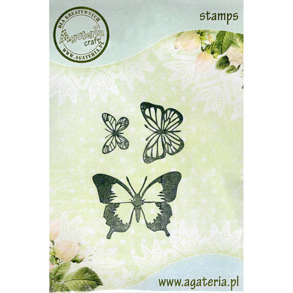 AGATERIA - Transparent Stempel Motivstempel Clear Stamp - Schmetterlinge 3pc 