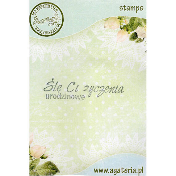 AGATERIA - Transparent Stempel Motivstempel Clear Stamp Śle Ci życzenia..- Untertitel PL 