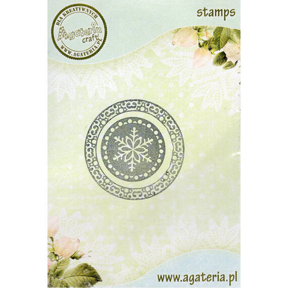 AGATERIA - Transparent Stempel Motivstempel Clear Stamp - Snowflake in a circle - Schneeflocke