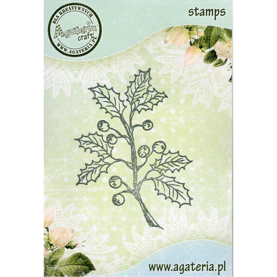 AGATERIA - Transparent Stempel Motivstempel Clear Stamp - Stechpalme, Blumen