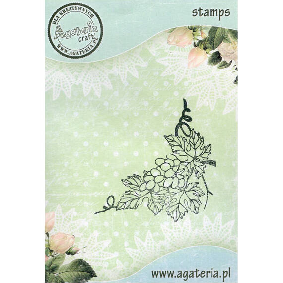 AGATERIA - Transparent Stempel Motivstempel Clear Stamp - Vine, Corner, Eckrebe mit Trauben