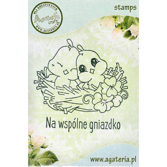 AGATERIA -Transparent Stempel Motivstempel Clear Stamp - Vögel + Untertitel PL