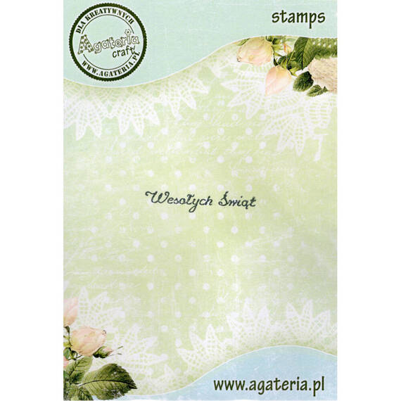 AGATERIA - Transparent Stempel Motivstempel Clear Stamp, Wesołych Świąt 2 Untertitel PL