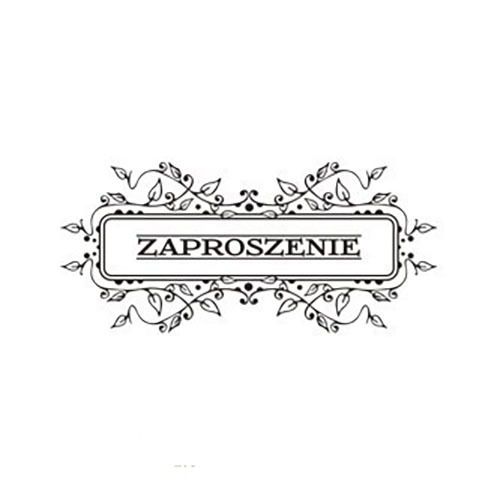 AGATERIA - Transparent Stempel Motivstempel Clear Stamp ZAPROSZENIE - Untertitel PL Rahmen, Blätter