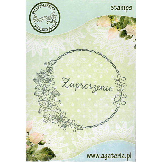 AGATERIA - Transparent Stempel Motivstempel Clear Stamp - Zaproszenie - Untertitel PL Blumenkrone 