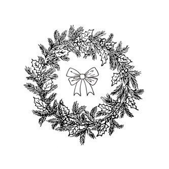 AGATERIA - Transparent Stempel Motivstempel Clear Stamp -holly garland - Stechpalmengirlande