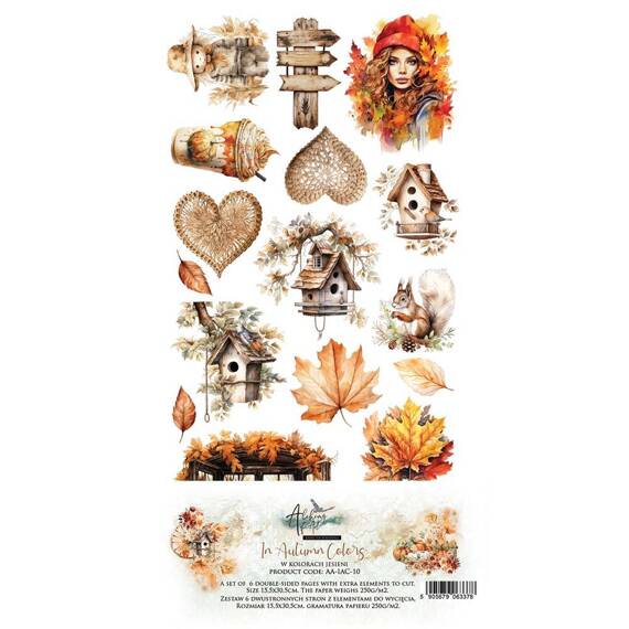 ALCHEMY OF ART 15x30cm doppelseitig Scrapbooking Papier 250g,  In Autumn Colors