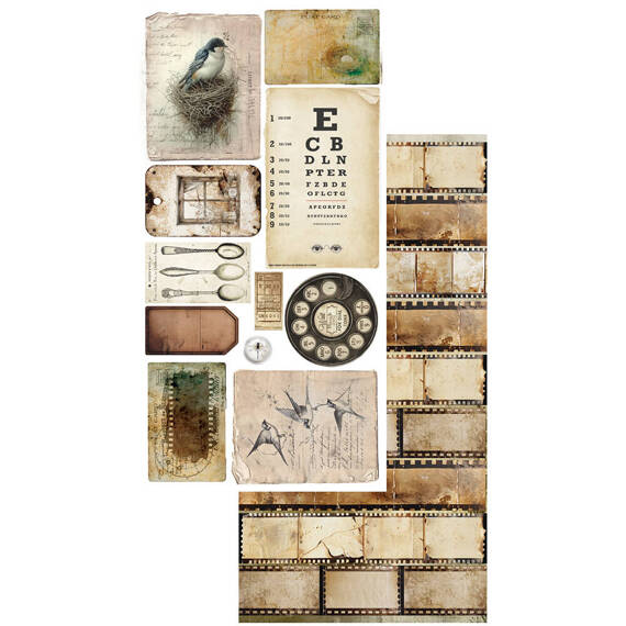 ALCHEMY OF ART 15x30cm doppelseitig Scrapbooking Papier 250g, Junk Journal - Natural beautiful 