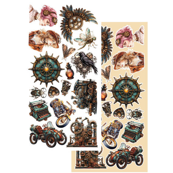 ALCHEMY OF ART 15x30cm doppelseitig Scrapbooking Papier 250g,  Steampunk Time