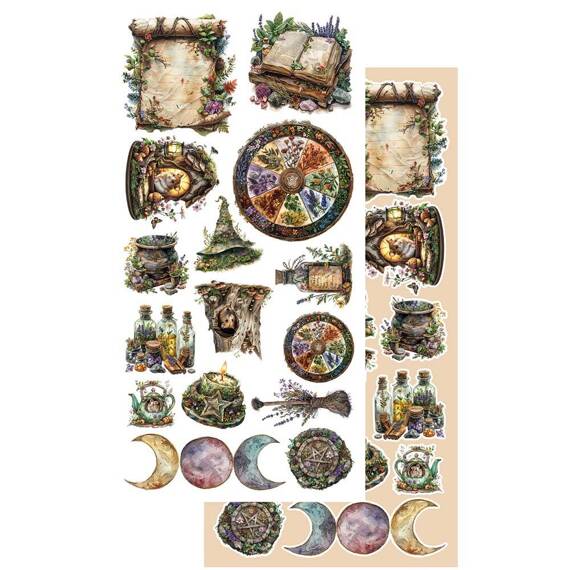 ALCHEMY OF ART 15x30cm doppelseitig Scrapbooking Papier 250g,  Tales of moss and fern