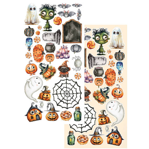 ALCHEMY OF ART 15x30cm doppelseitig Scrapbooking Papier 250g,  rick or treat - Happy Halloween