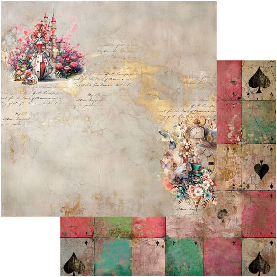 ALCHEMY OF ART 24Blatt 15x15cm doppelseitig Scrapbooking Papier, Alice - Alicia