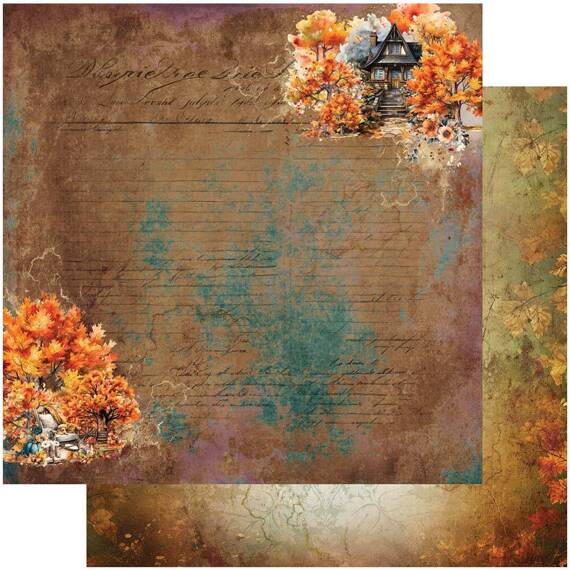 ALCHEMY OF ART 24Blatt 15x15cm doppelseitig Scrapbooking Papier, In Autumn Colors