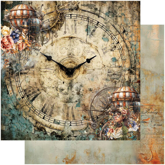 ALCHEMY OF ART 24Blatt 15x15cm doppelseitig Scrapbooking Papier, Steampunk Time