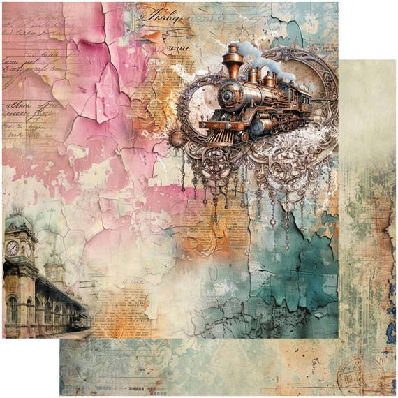 ALCHEMY OF ART 24Blatt 15x15cm doppelseitig Scrapbooking Papier, Steampunk Time