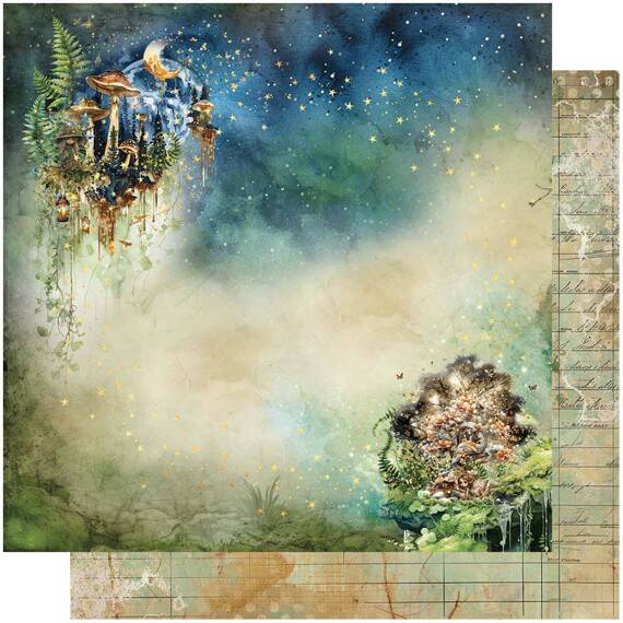 ALCHEMY OF ART 24Blatt 15x15cm doppelseitig Scrapbooking Papier, Tales of moss and fern