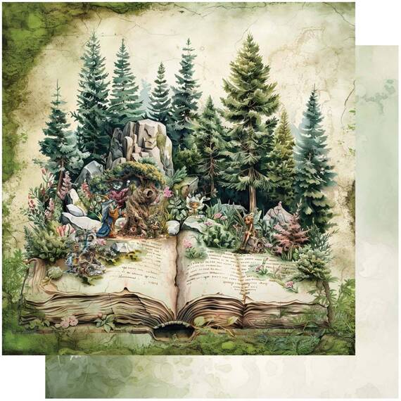 ALCHEMY OF ART 24Blatt 15x15cm doppelseitig Scrapbooking Papier, Tales of moss and fern