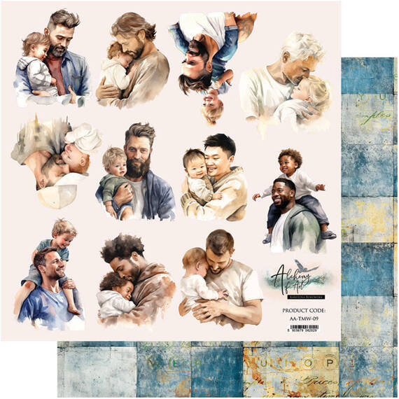 ALCHEMY OF ART 30x30cm doppelseitig Scrapbooking Papier 250g, The Men's World